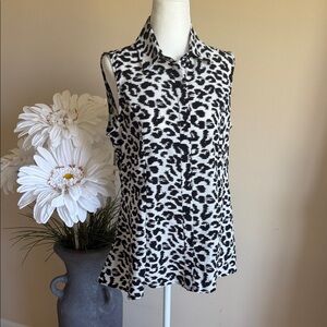 Leopard Print Sleeveless Women's Top